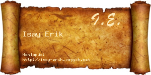 Isay Erik névjegykártya